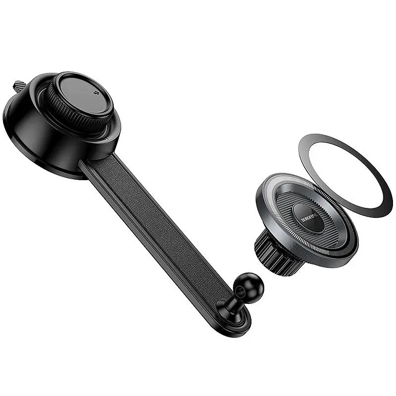 Автодержатель Borofone BH123 Profit magnetic (center console) Black/Metal gray - фото 5
