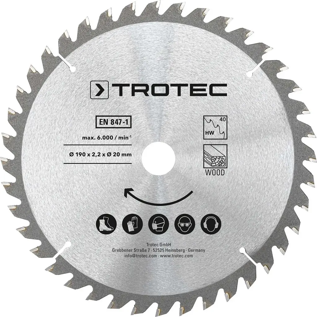 Диск пиляльний Trotec 190х20х2,2 HW40 Wood (3 шт) (6215001331) - фото 3