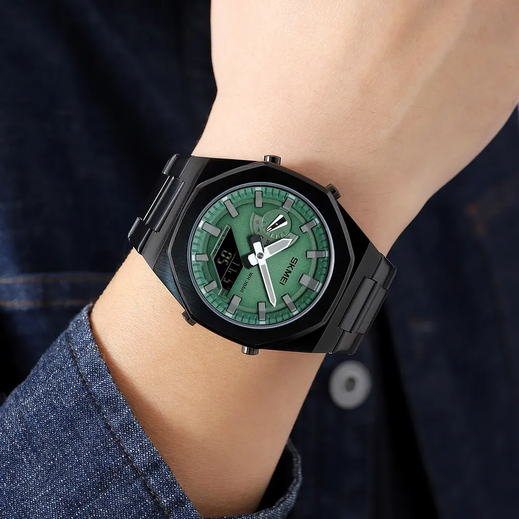 Чоловічий наручний годинник 1816BKGNBK Black Green-Black Skmei acs0030574 - фото 3