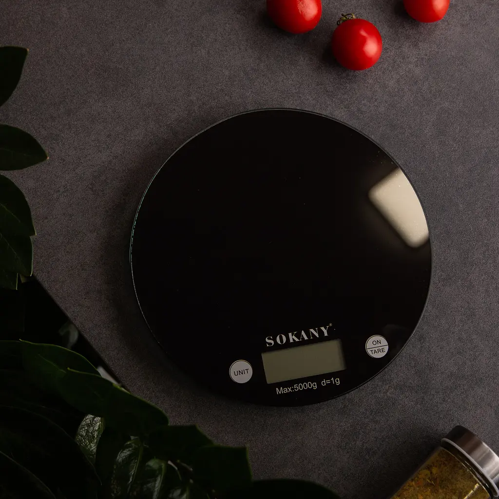 Кухонні настільні електронні ваги Sokany SK-19023 для зважування продуктів LCD-дисплей до 5 кг Чорний - фото 4