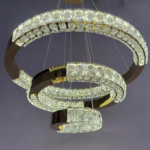 Люстра кільця Linisoln 7968-60*40*20 FG метал, кришталь, LED, 70 Вт, 120-50 см, 60*40*20 см - фото 3