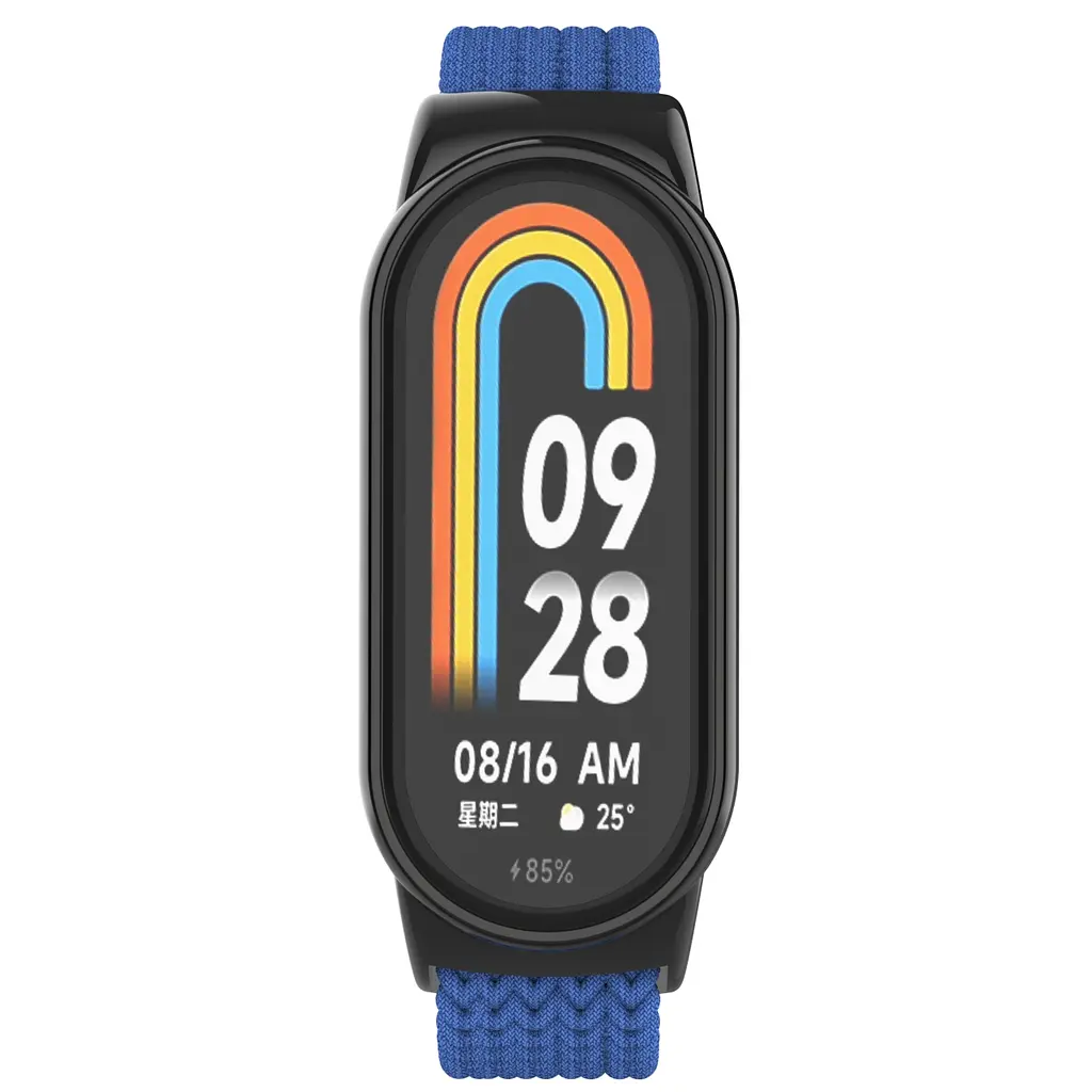 Ремінець для Xiaomi Mi Band 9/8, Braided Solo Loop, синій, нейлоновий плетений браслет, еластичний змінний ремінець для фітнес-трекера з надійним кріпленням, ArmorStandart (ARM69926) - фото 3