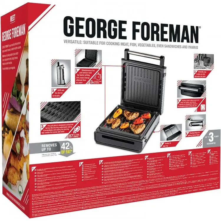 Гриль George Foreman Smokeless Grill притискний 1575 Вт чорний (28000-56) - фото 4