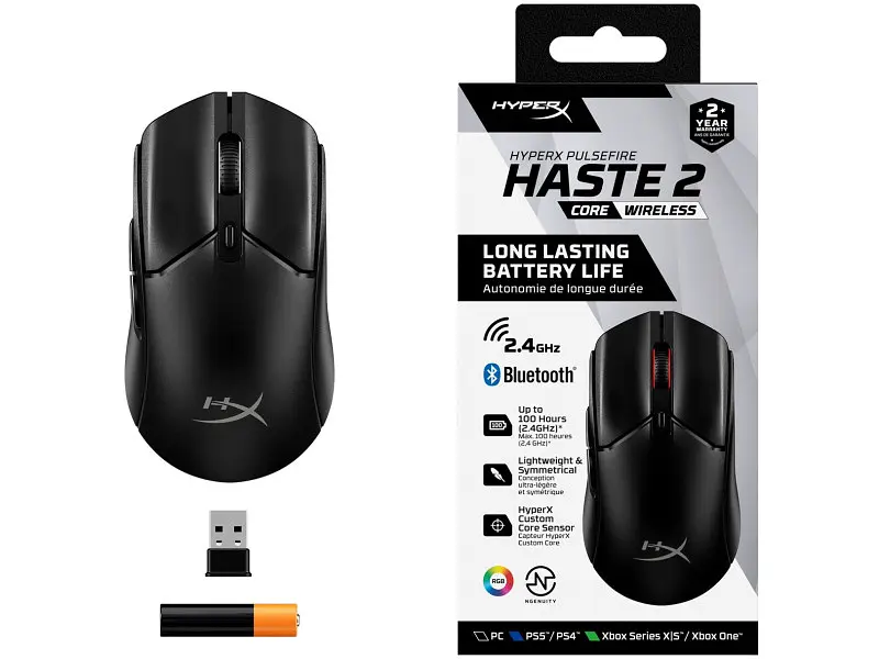 Миша HyperX Pulsefire Haste 2 Core Wireless Black (8R2E6AA) - фото 9