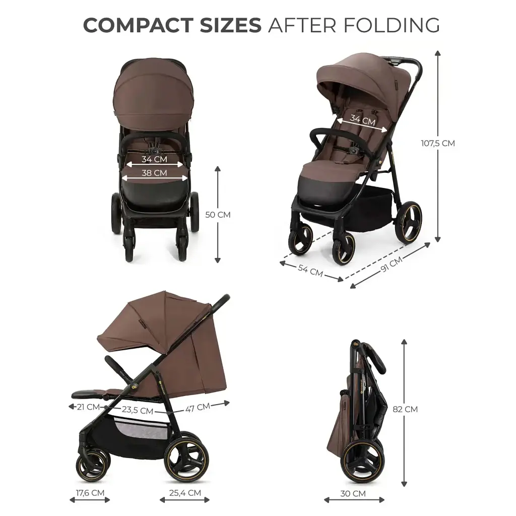 Прогулянкова коляска Kinderkraft Trig 3 Brown (KSTRIG03BRW0000) - фото 4