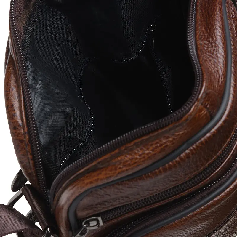 Чоловіча сумка Borsa Leather K18490 24x21x7 см Коричневий (10852) - фото 8
