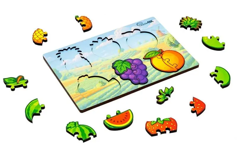 Сортер А5 "Розумний світ. Веселі фрукти" Puz-88749 дерев'яний PuzzleOk - фото 2