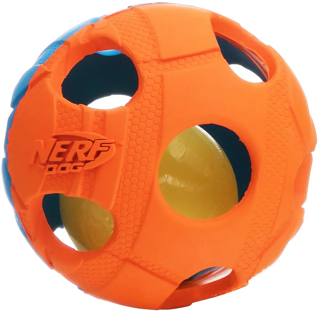 Іграшка-м'яч для собак середніх і великих порід Nerf Dog Rubber Bash Ball з LED підсвіткою - фото 4