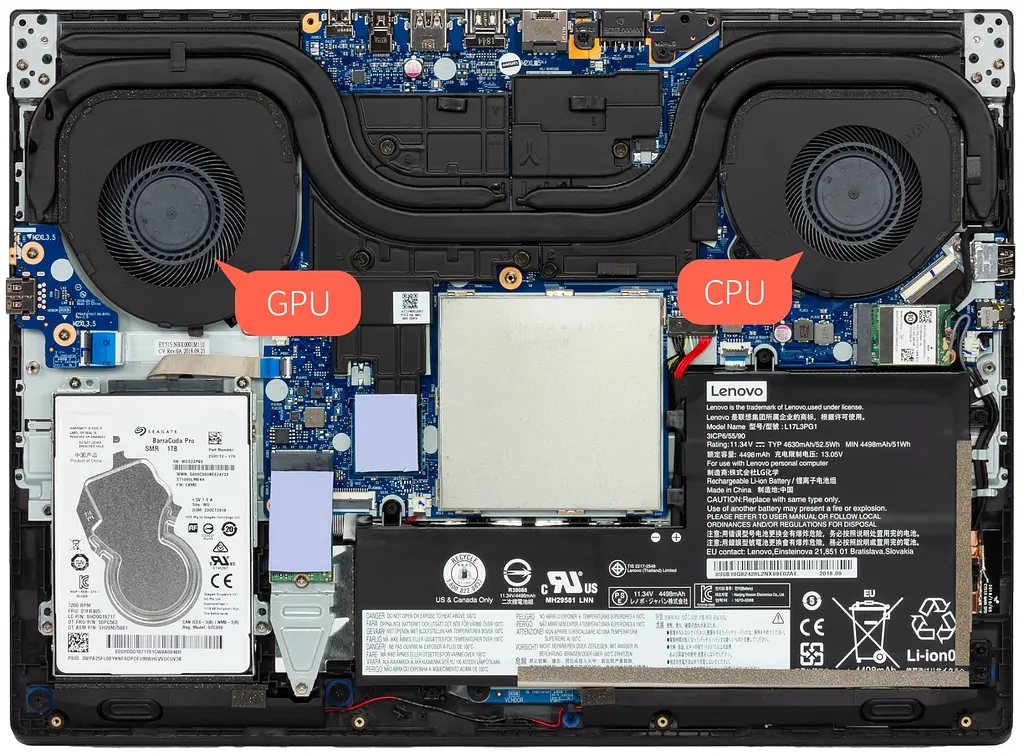 Вентилятор Lenovo кулер для моделей ноутбука Legion Y530-15 (CPU Fan) DC28000DKD1 5F10R40214 Оригінал, 5V, 4pin - фото 3