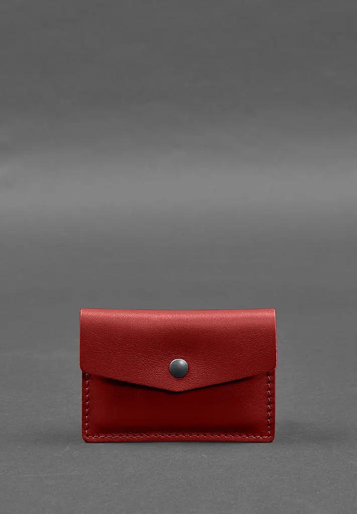 Шкіряний кард-кейс 9.0 червоний краст - фото 2