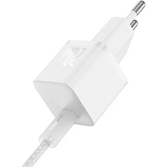 Мережевий зарядний пристрій Baseus GaN5 Mini 20W + Cable USB-C - USB-C White [P10110900213-01] [122544] - фото 3