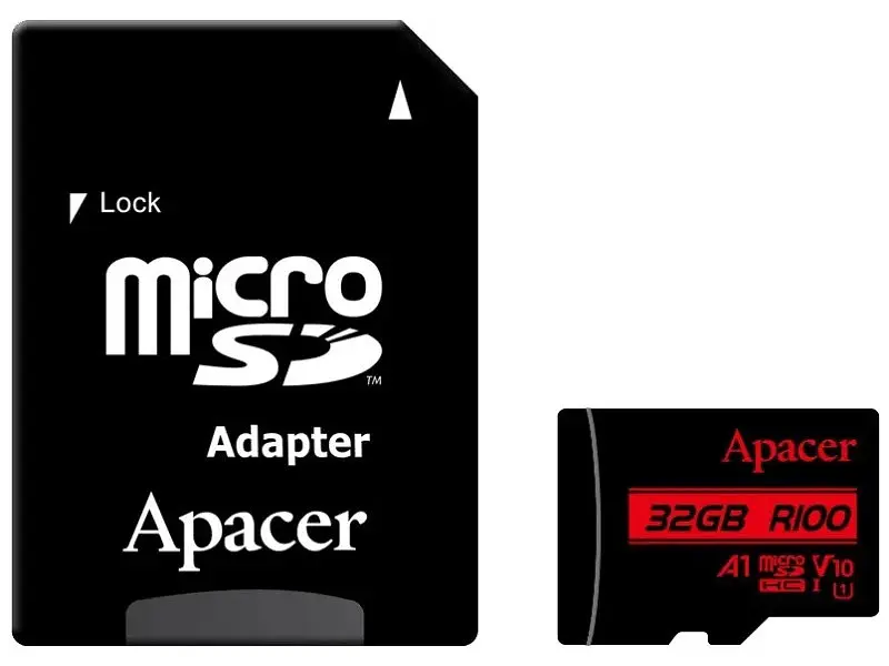 Карта пам'яті Apacer MicroSDHC UHS-I Class 10 + SD adapter 32 GB (AP32GMCSH10UB-R)