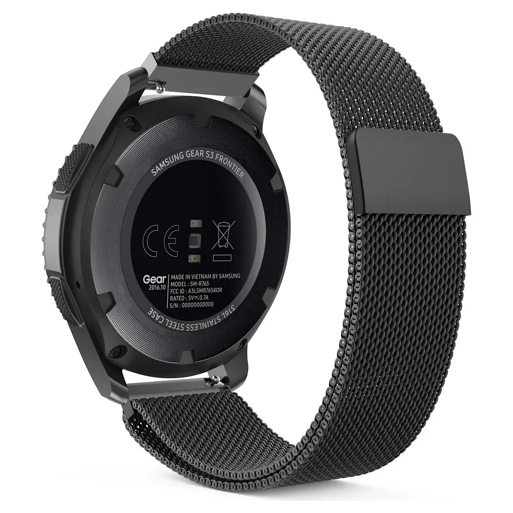 Металлический ремешок Watchbands Milanese Loop для Samsung Gear S3 - черный (WB004METALBLACKS3) - фото 3