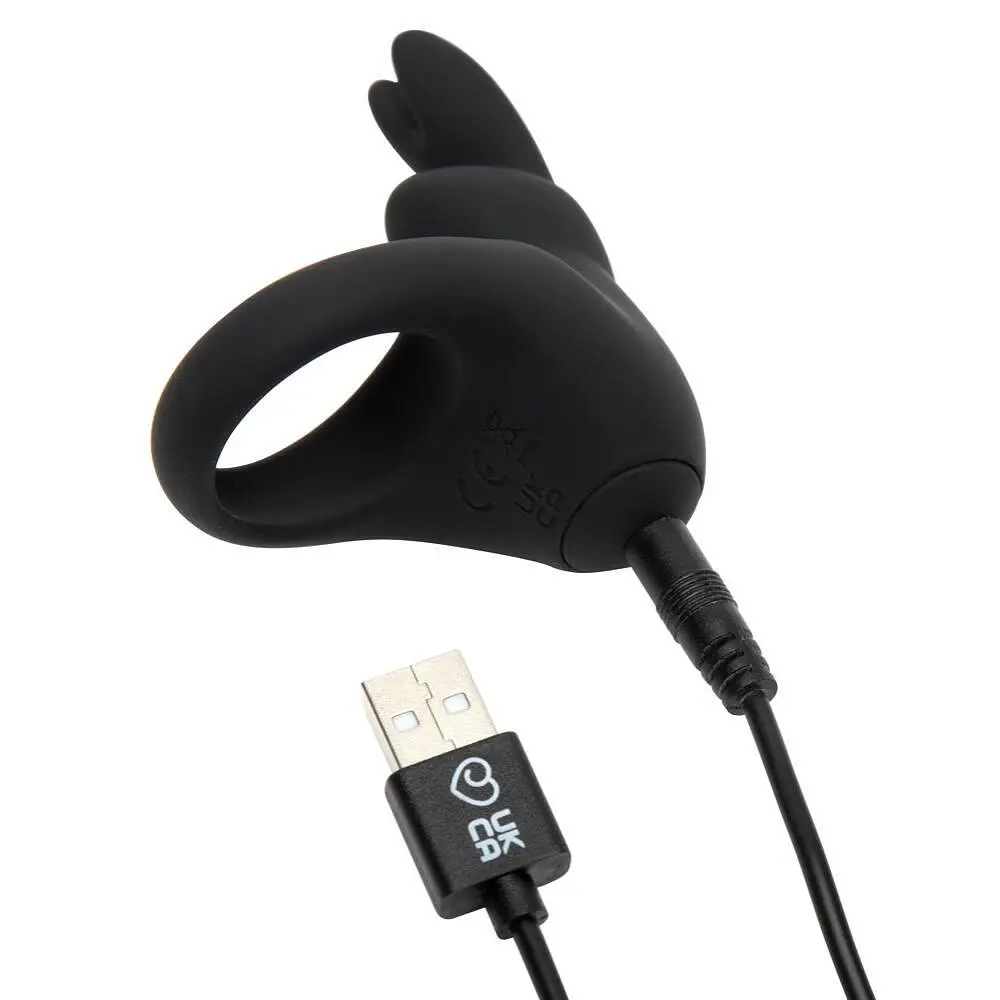 Эрекционное кольцо с вибрацией Happy Rabbit Rechargeable Rabbit Cock Ring силикон, аккумулятор, водозащита - фото 3