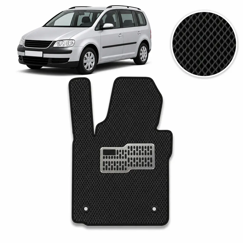 Килимок водія EVA для Volkswagen Touran I / II 2003-2015 (Металевий підп'ятник) 1 шт