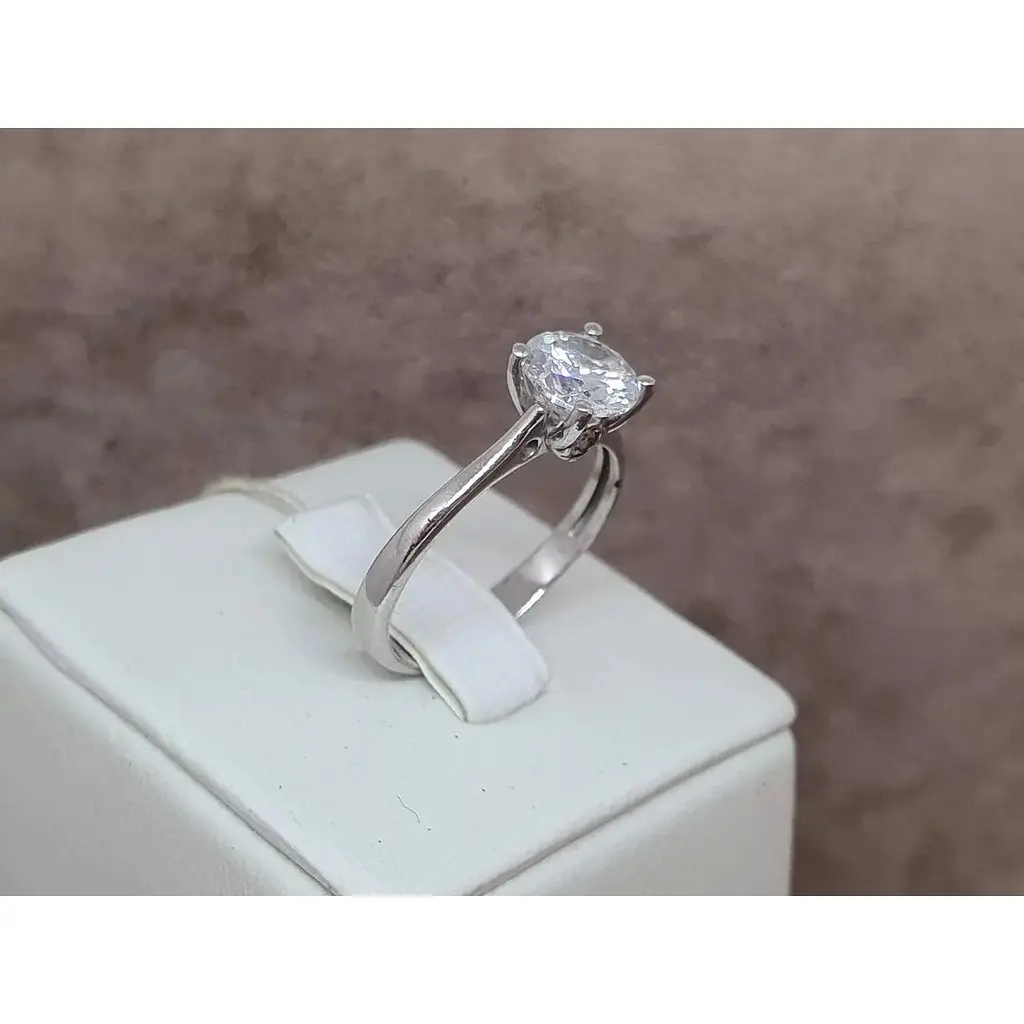 Срібне кільце Агні АЗУРІЯ з фіанітом. 1010/1Р-CZ 17,5 - фото 3