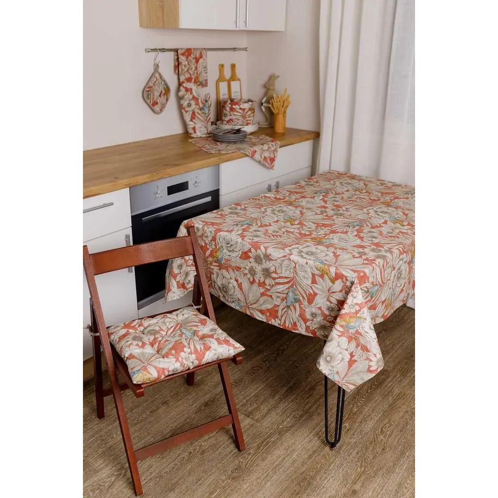 Скатерть Прованс Птичка на терракоте 120x133 см (34759) - фото 6