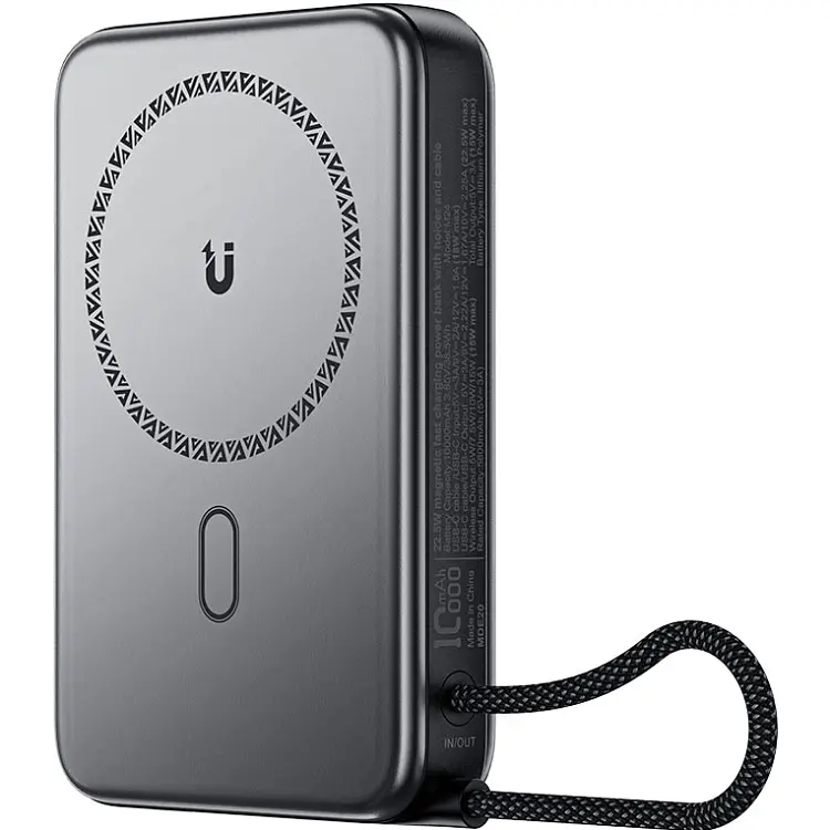 УМБ Acefast Magnetic Wireless 10000mAh 22.5W PD,QC 3.0 USB-C In/Out, QI 15W M24 Metal Gray - фото 4