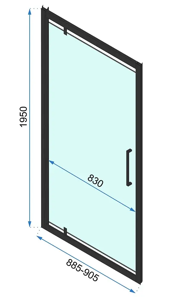 Душова кабіна Rea Rapid Swing 80x90 black REA-K6421 + REA-K6409, Чорний матовий, Універсальна, прозрачний, Чорний матовий - фото 6