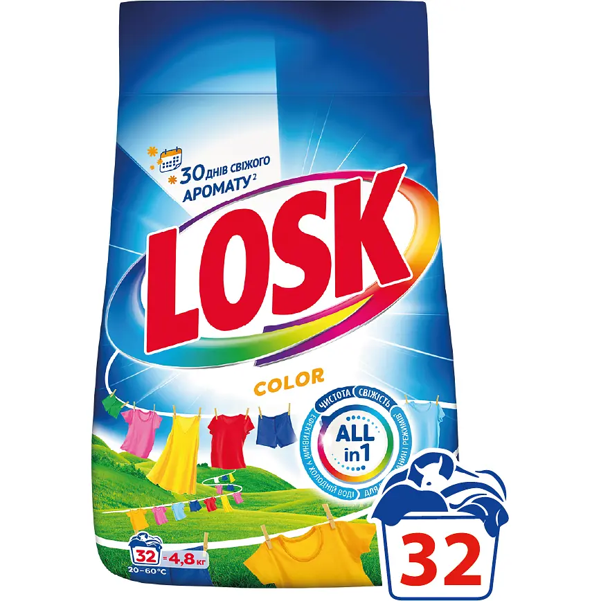 Порошок для прання Losk Color для кольорових речей 4.8 кг 32 цикли прання