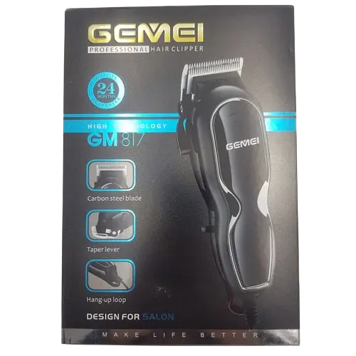Машинка для стрижки волосся Gemei GM-817 безшумна та потужна чорний (lp-87772_502) - фото 5