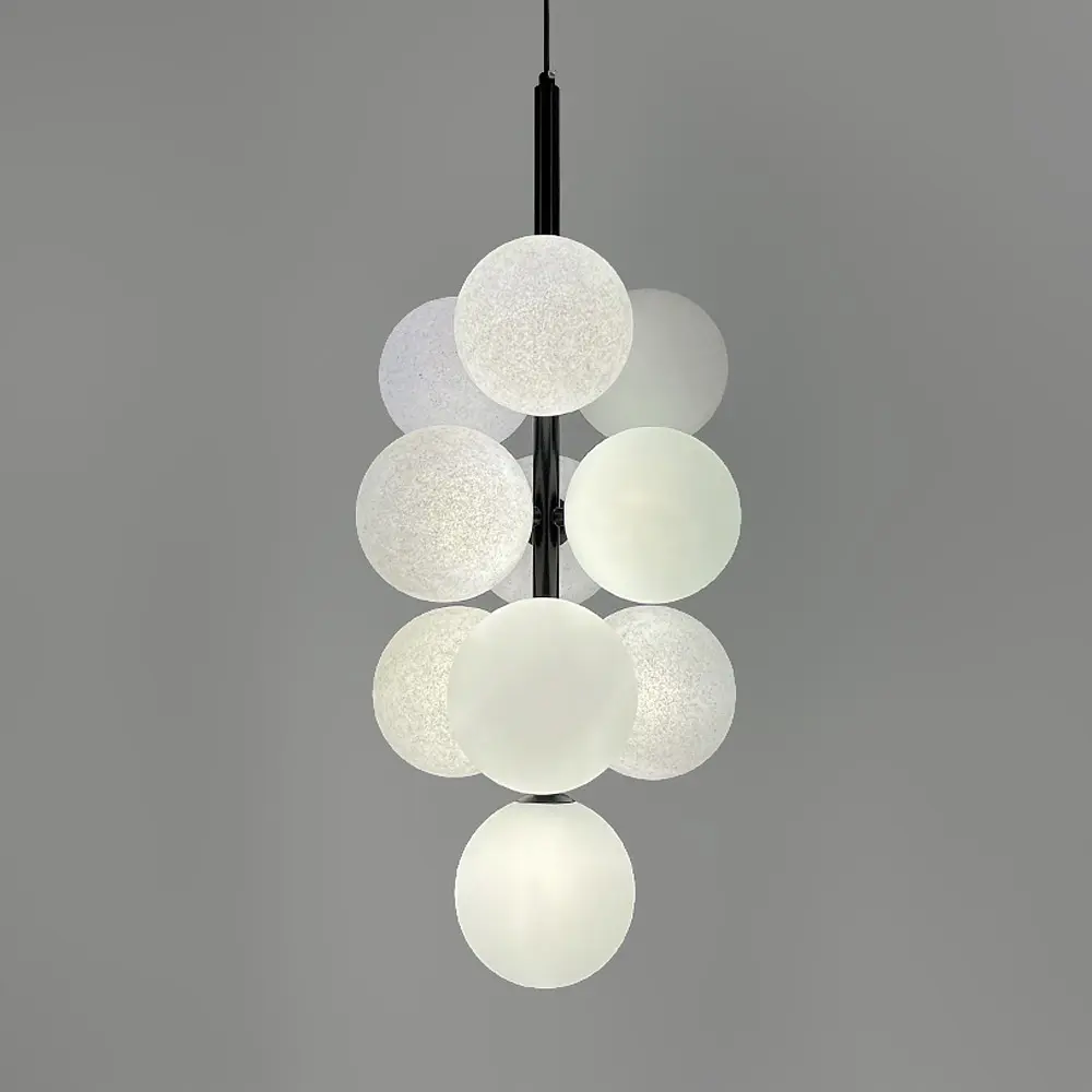 Підвісний світильник на 4 білих та 6 сірих кульок | Арт. 909/10 BK+WT+WT | Line F - фото 2