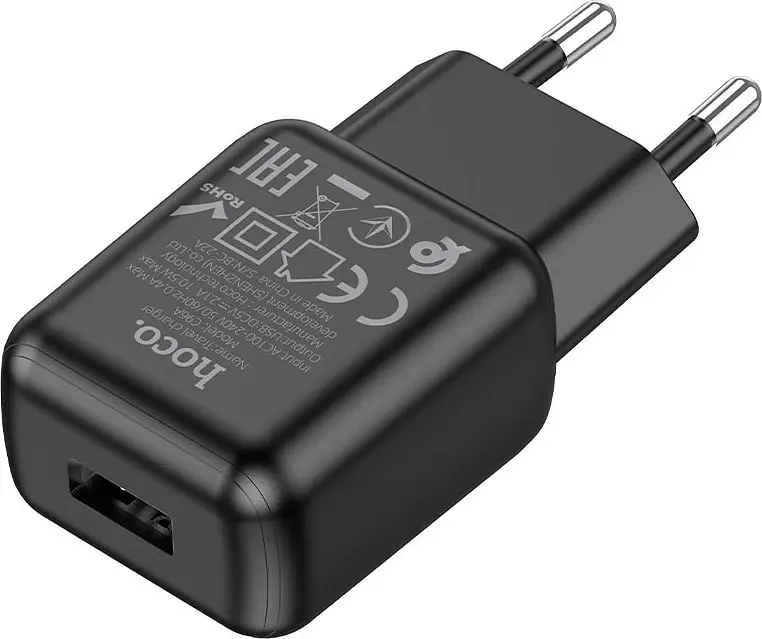 Сетевое зарядное устройство Hoco C96A 1USB Black [765963] [76659] - фото 3