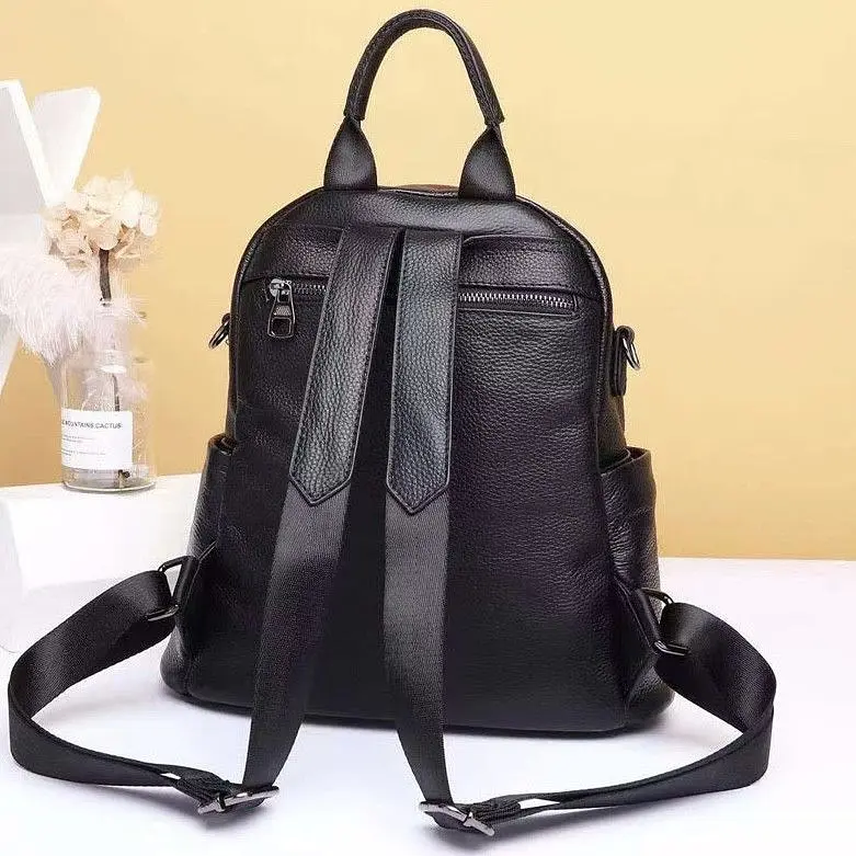 Шкіряний класичний жіночий рюкзак чорний 94083 Tiding Bag - фото 8