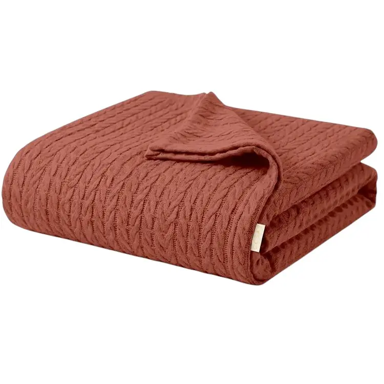 Плед покривало Cosas Сinnamon Knitted Braid 230х240 см косичка (Blanket_29Сinnamon_KnittedBraid_230x240)