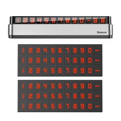 Автовізитка на Торпедо BASEUS Moonlight Box Series Temporary Parking Number Plate сріблястий ACNUM-B0S - фото 3