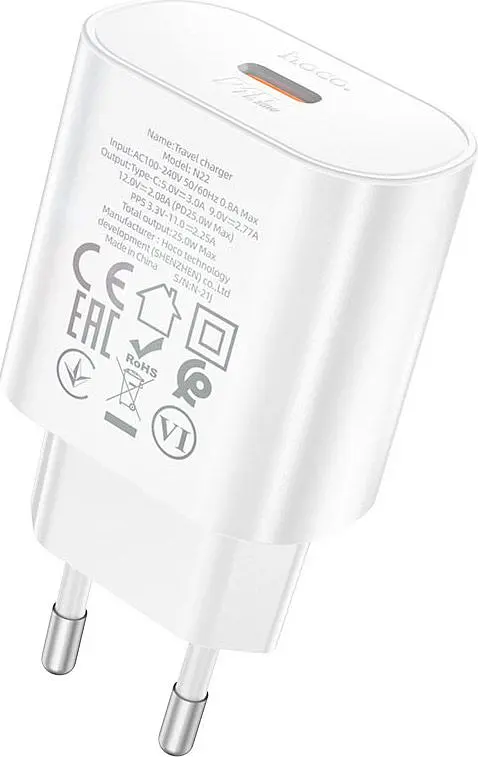 Мережевий зарядний пристрій Hoco N22 PD 25w White (760067) [81007] - фото 3