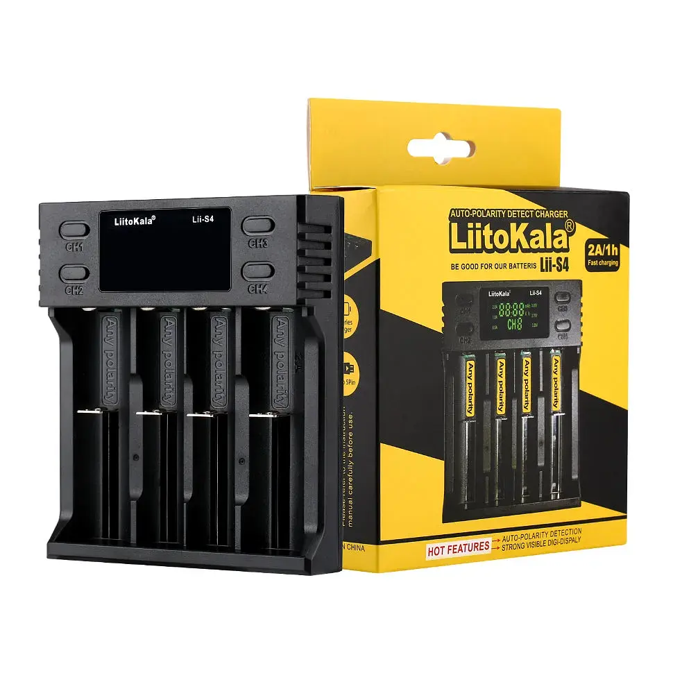 Зарядний пристрій для акумуляторів Liitokala 4 Slots, LCD дисплей, Li-ion/Ni-MH/Ni-Cd/AA/ААA/AAAA/С (Lii-S4) - фото 3