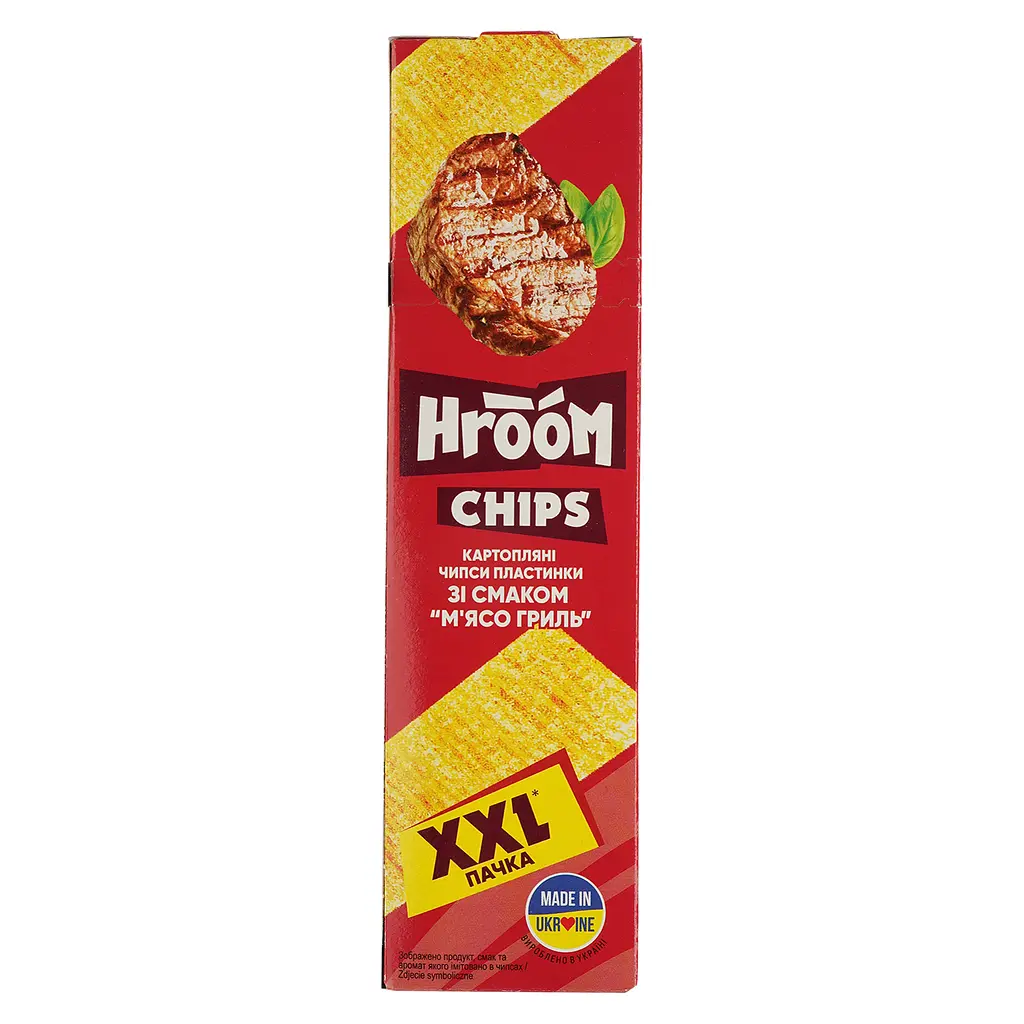 Чипси Hroom! зі смаком м'яса гриль 100 г (877343) - фото 2