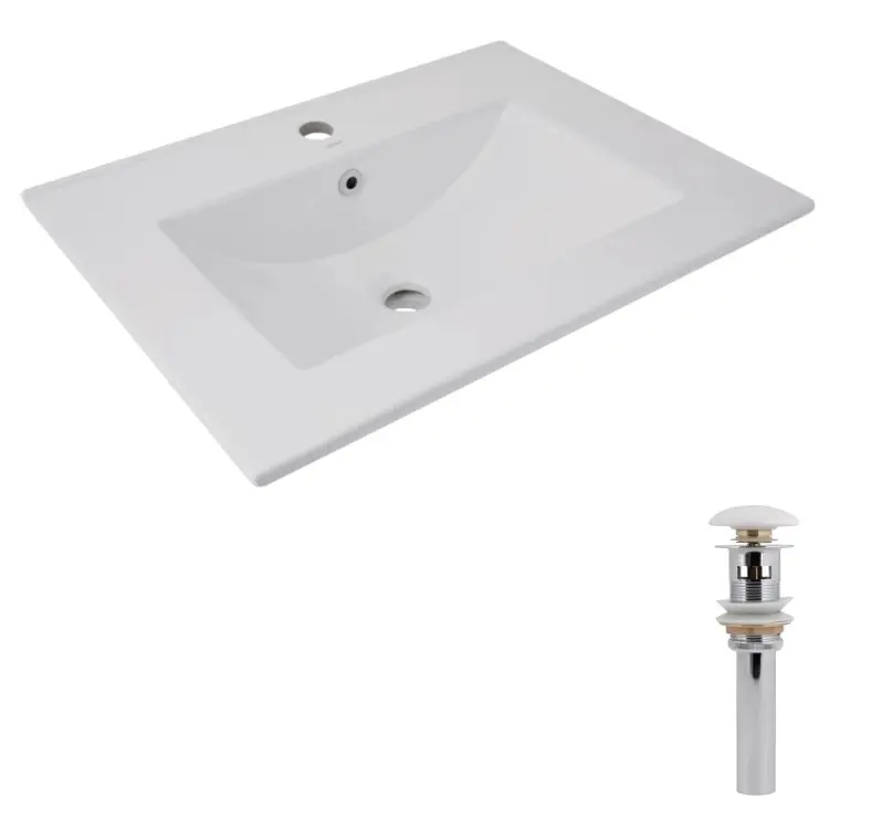 Раковина врезная мебельная Qtap Albatross 620x460x180 White с донным клапаном QT01113060CW148473 - фото 2