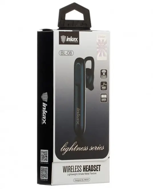 Беспроводная Bluetooth гарнитура Inkax BL-08 Black - фото 3