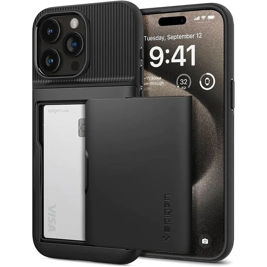 Чохол Spigen Slim Armor CS для Apple iPhone 15 Pro Max Black (ACS06589) [93024] - фото 2