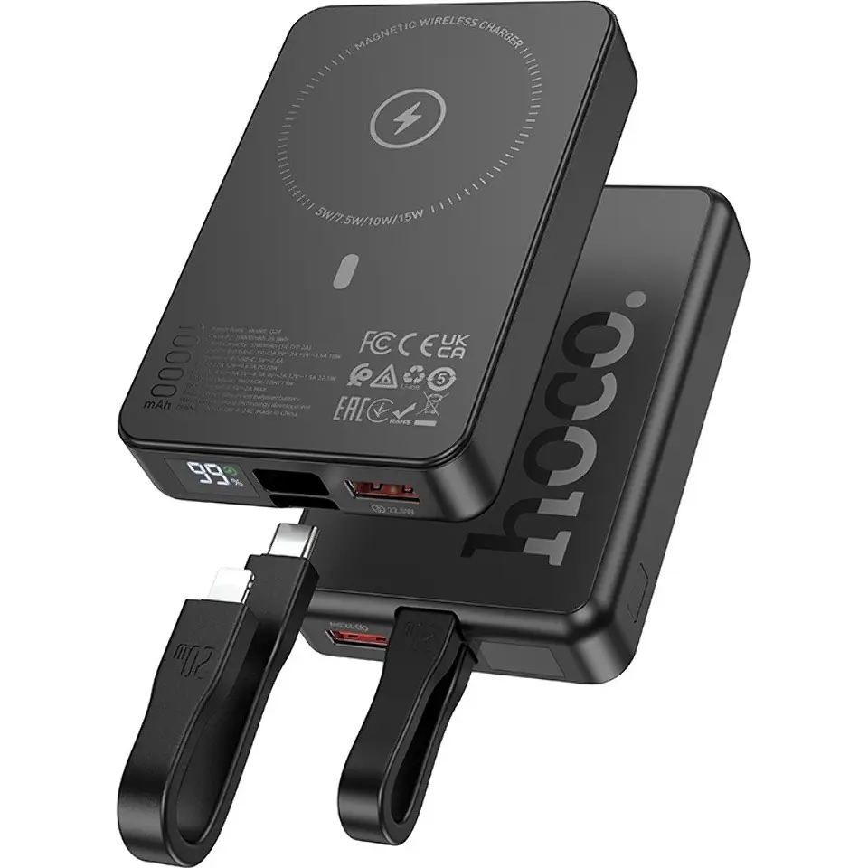 Зовнішній акумулятор Hoco Q24 Elegant MagSafe 10000mAh 22.5W Black [117330] - фото 3
