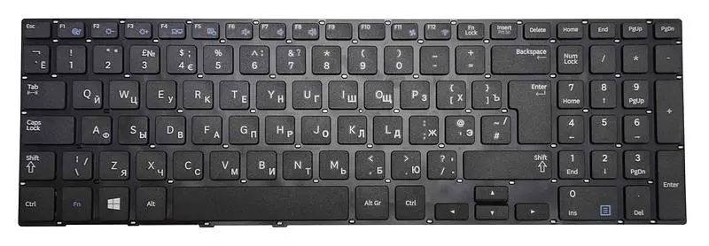 Клавіатура для ноутбука Samsung (370R4E, 370R5E, 370R4E-S01) Чорна, (Без рамки), RU - фото 2