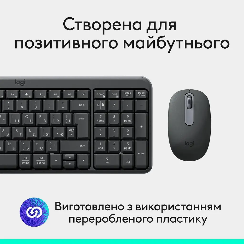 Комплект (клавиатура и мышь) Logitech MK250 Wireless Combo UKR Graphite - фото 4