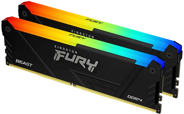 Оперативна пам'ять Kingston Fury 16GB (2x8GB) DDR4 3200MHz Beast RGB Black (KF432C16BB2AK2/16) - фото 2
