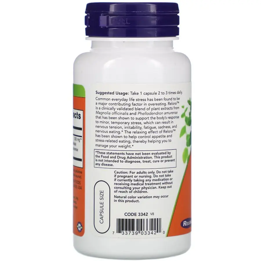 Натуральна добавка NOW Relora 300 mg, 60 вегакапсул - фото 3