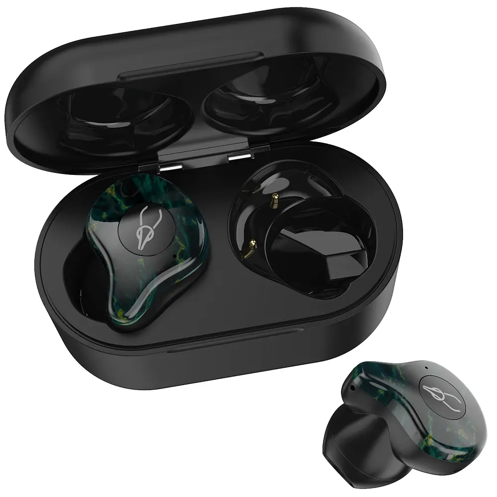 Беспроводные Bluetooth наушники Sabbat X12 Ultra Dream Stone с поддержкой aptX черно-зеленые - фото 4