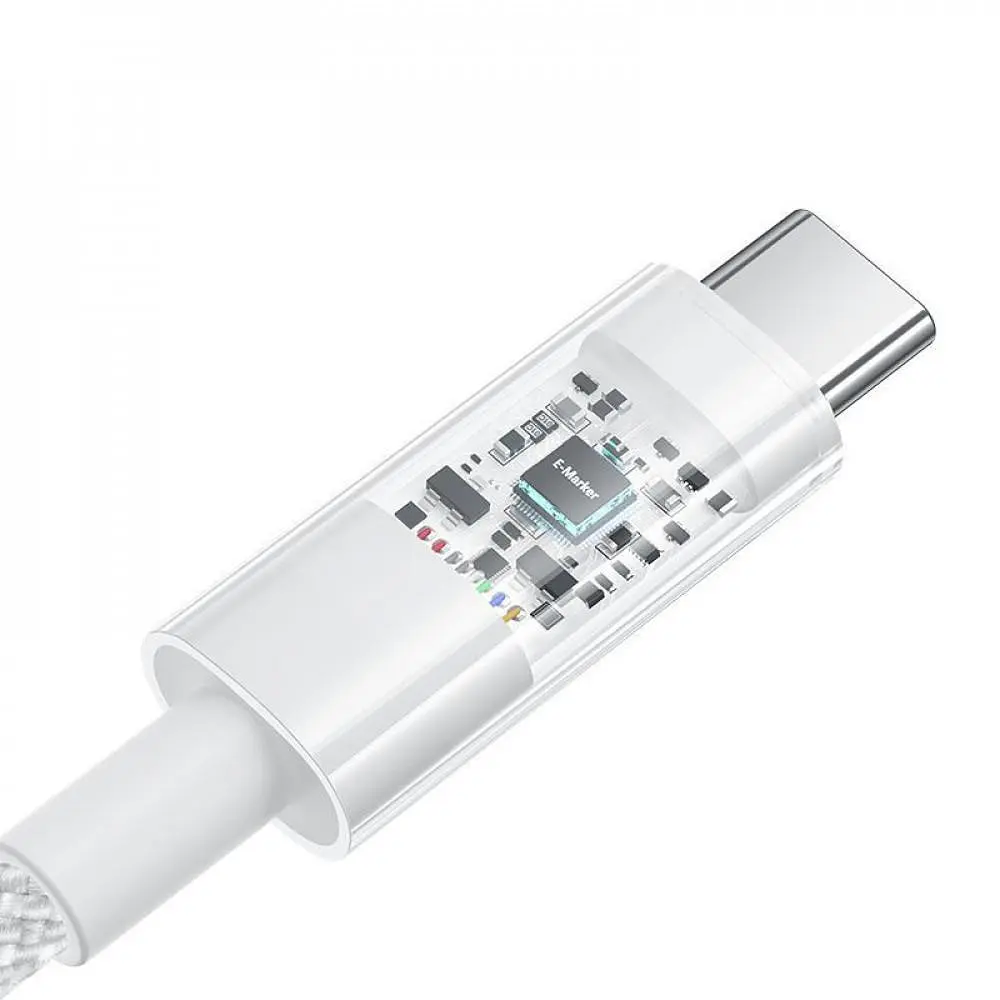 Кабель Baseus Gem Fast-Charging Type-C to Type-C 100W 2m white (P10373000211-01) - фото 6