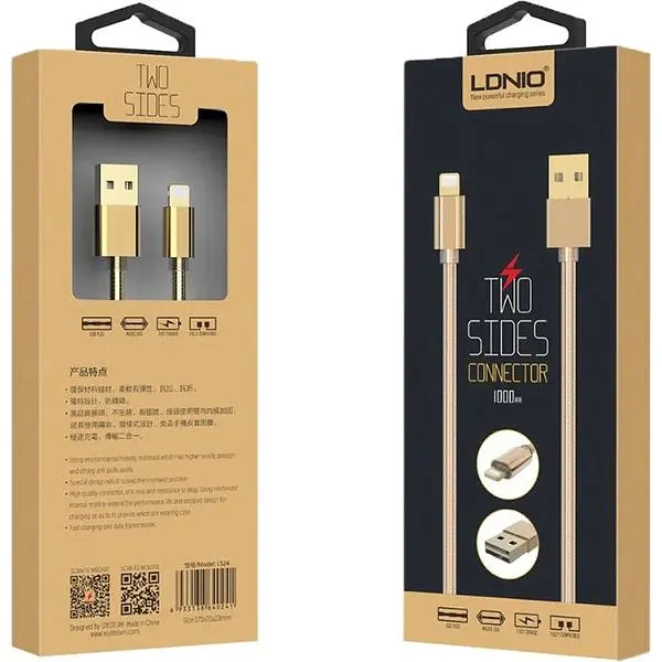 Кабель LDNIO LS24 Lighting cable 1m Rose gold - фото 2