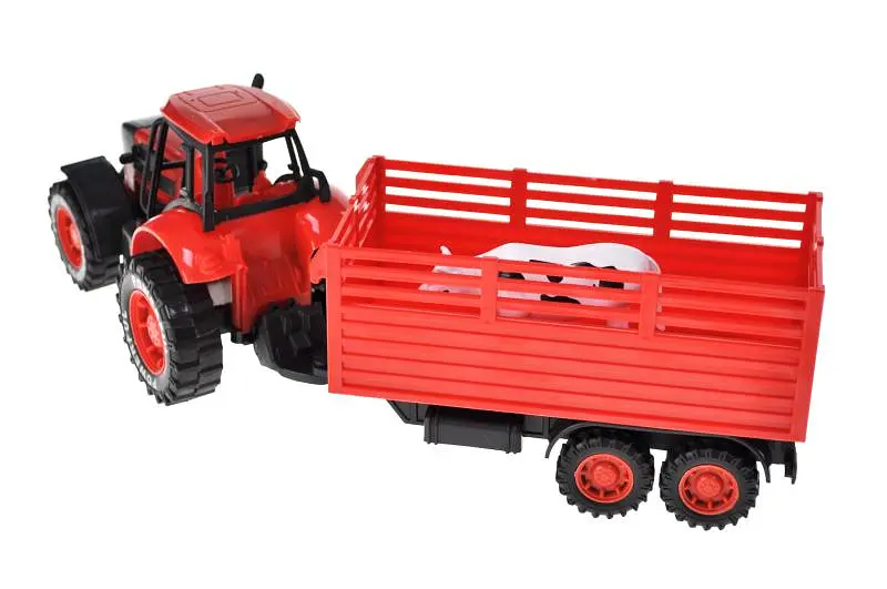 Іграшковий трактор з причепом та фігурка свійської тварини інерційний Farm Truck 3368-82N, в коробці р.44,5x12x14,5 см YG Toys - фото 5
