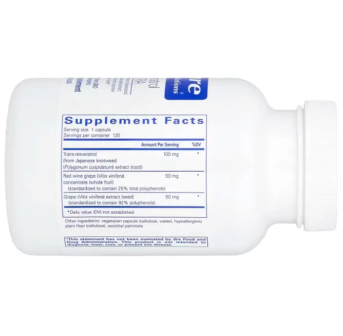 Ресвератрол Pure Encapsulations Resveratrol Extra 120 капсул - фото 2