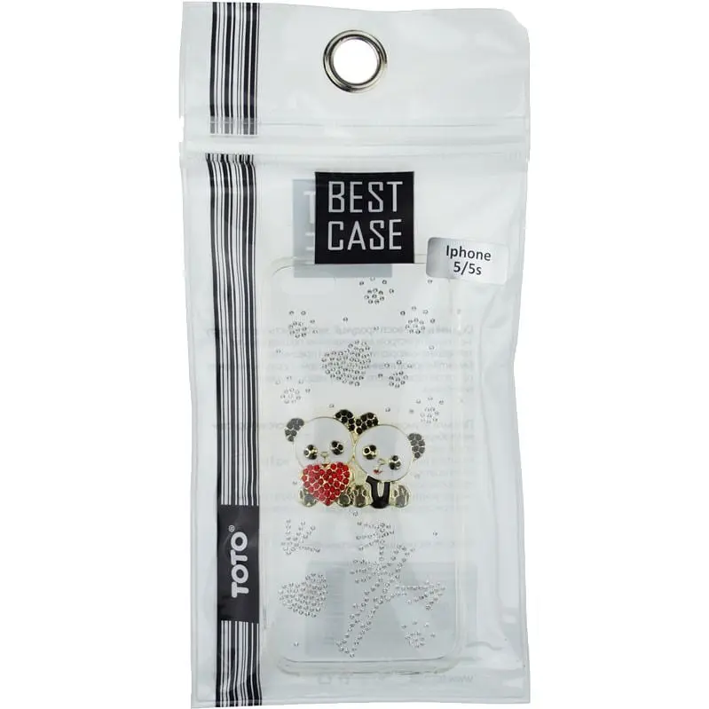 Чохол-накладка Toto TPU case with stones iPhone SE/5/5S Panda Transparent - фото 2