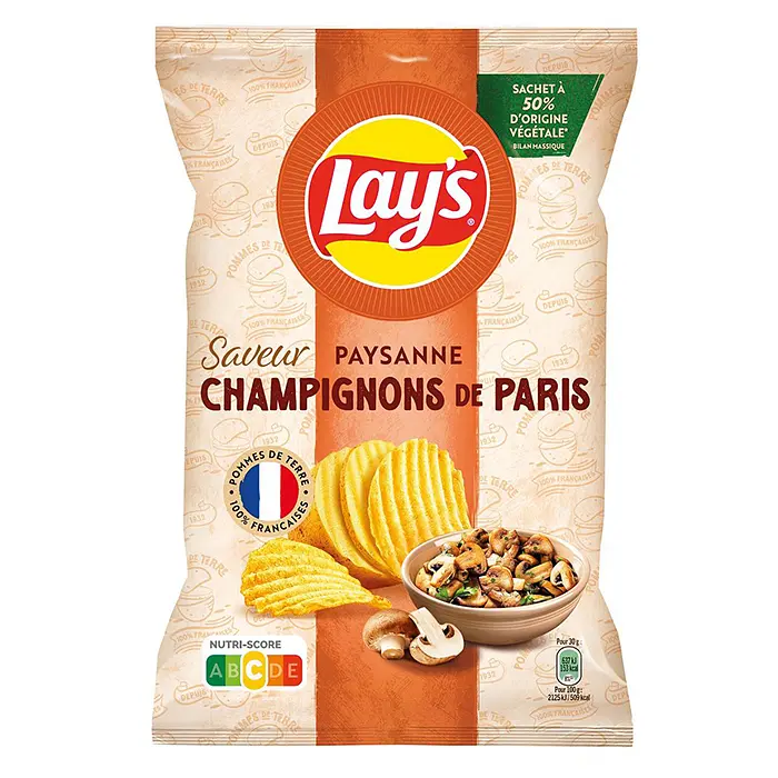 Чіпси Lay’s Paysanne зі смаком смажених печериць Champignons de Paris 120 г