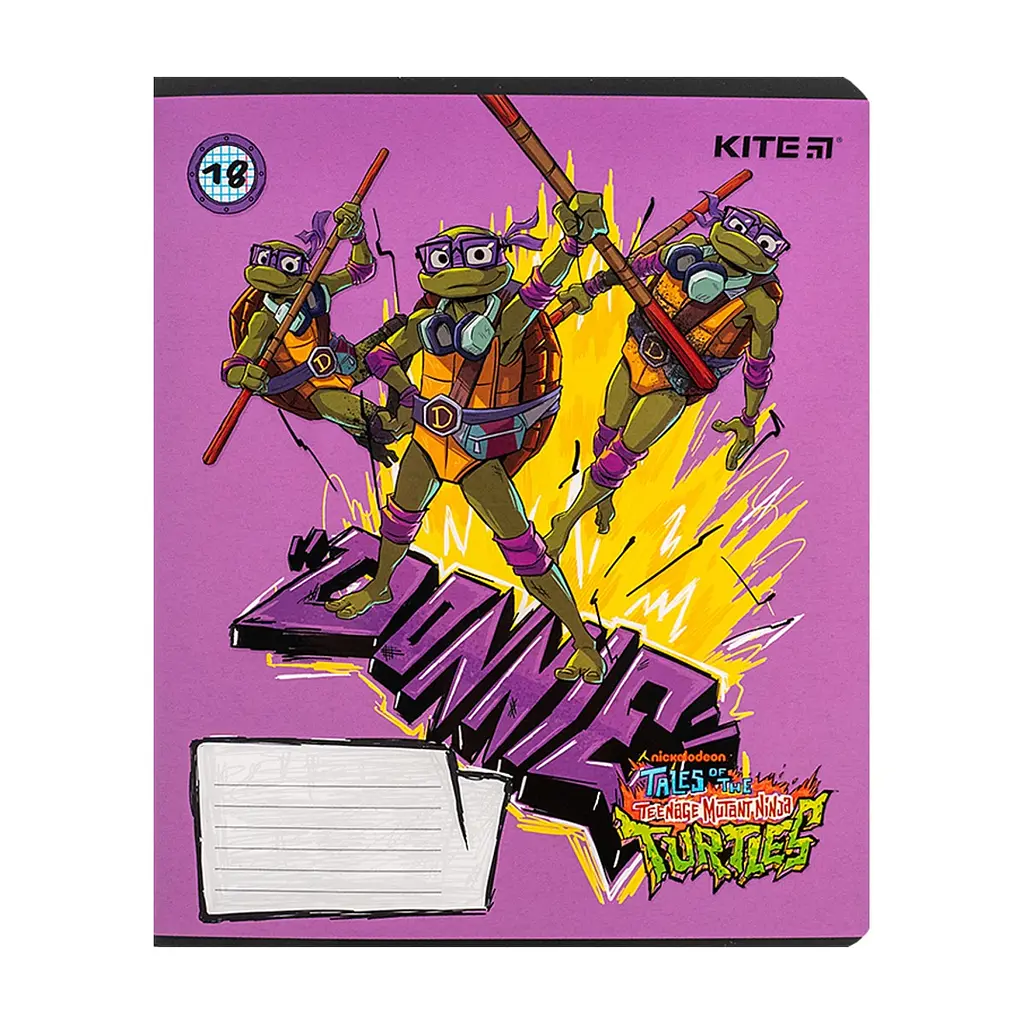 Зошит Kite Ninja Turtles, 18 аркушів, клітинка (NT24-236), в асортименті - фото 9