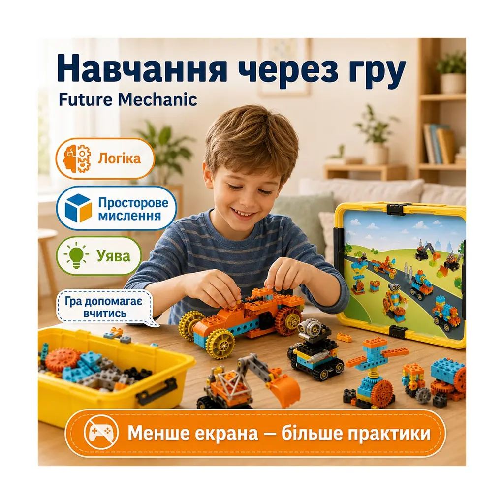 Конструктор Makerzoid Big Bloks - Future Mechanic (Механік майбутнього) (MKZ-OBK-EC) - фото 4
